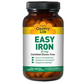 Buy Country Life 25mg Easy Iron 90 Capsules Supplement in [storefront]