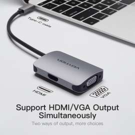 Buy Vention USB Type C To HDMI 4K and VGA Converter in [storefront]