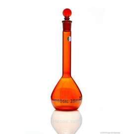 Buy Borosil Amber 250ml Glass Volumetric Flask in [storefront]