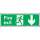 Buy Fire Exit Arrow Down Sign in [storefront]