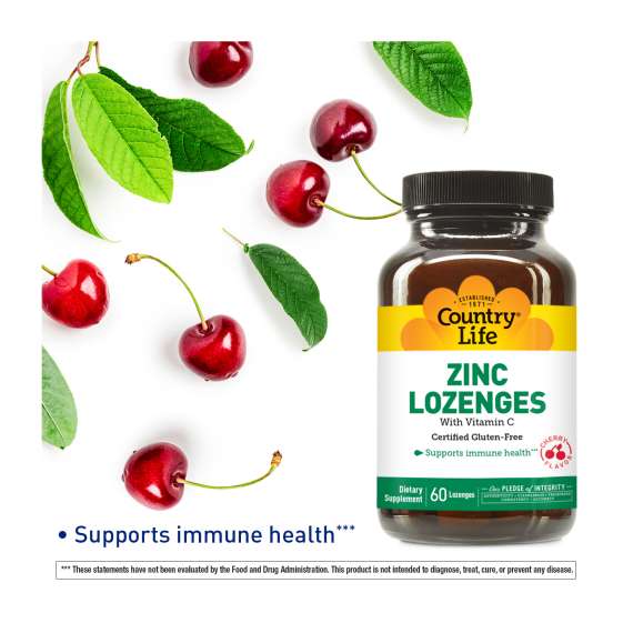 Buy Country Life 60 Zinc Lozenges with Vitamin C Supplement in [storefront]
