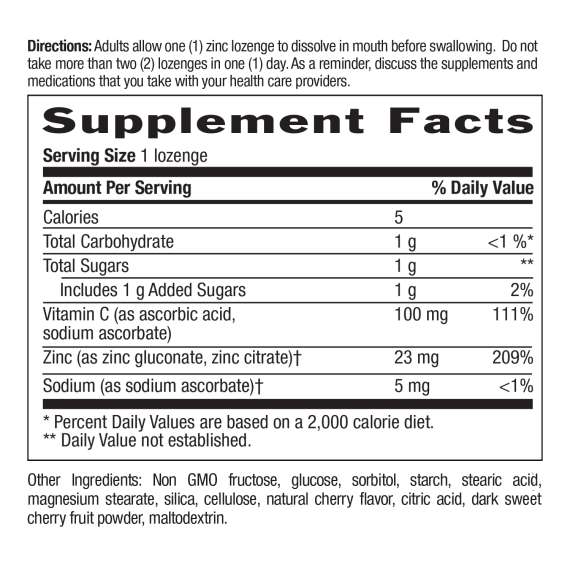 Buy Country Life 60 Zinc Lozenges with Vitamin C Supplement in [storefront]