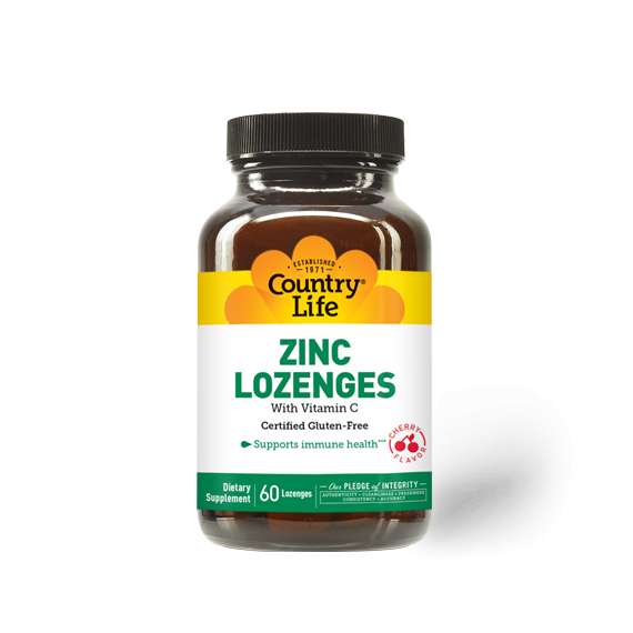 Buy Country Life 60 Zinc Lozenges with Vitamin C Supplement in [storefront]