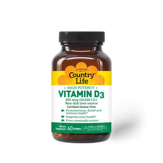 Buy Country Life 250mcg Vitamin D3 60 Softgels Supplement in [storefront]