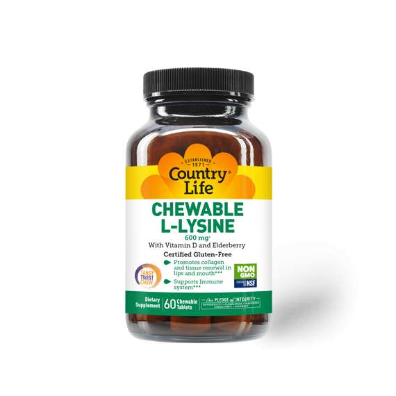 Buy Country Life 600mg Chewable L-Lysine 60Tablets Supplement in Kenya