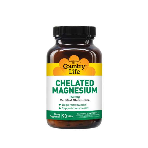 Buy Country Life 250mg Chelated Magnesium 90 Tablets Supplement in [storefront]