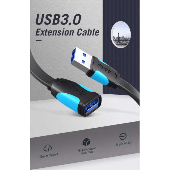 Buy Vention flat USB 3.0 3M Extension Cable in [storefront]