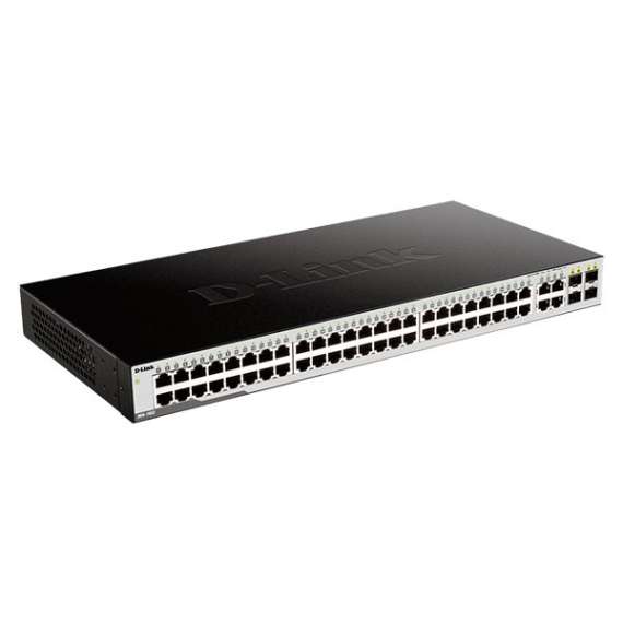 Buy D-Link DGS-1052 48-port 10/100/1000Base-T + 4 Combo 1000BaseT/SFP ports Unmanaged Green Desktop Gigabit Switch in [storefront]
