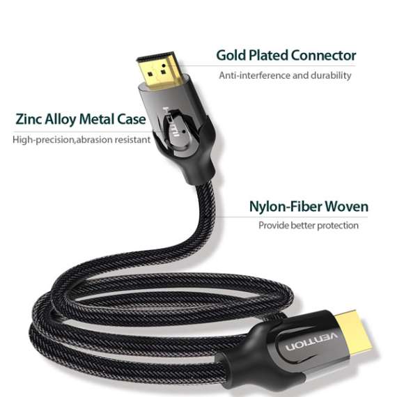 Buy Vention 1M Nylon Braided HDMI Cable in [storefront]