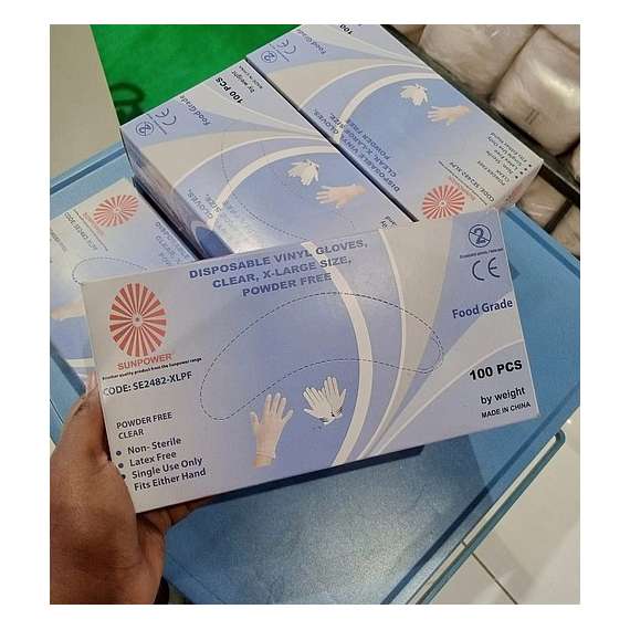 Buy Sunpower Disposable Clear Vinyl Food Grade Gloves, Product Size: Small (S) in [storefront]