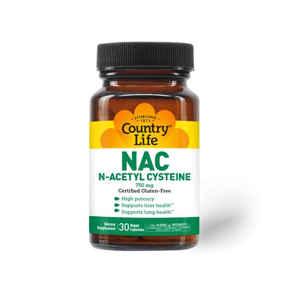 Buy Country Life 750mg N Acetyl Cysteine 30 Vegan Capsules Supplement in [storefront]