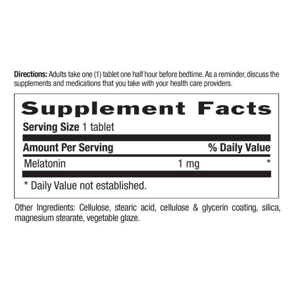 Buy Country Life 1mg Melatonin 60 Tablets Supplement in [storefront]