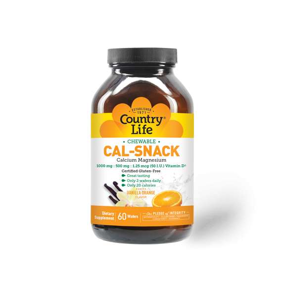 Buy Country Life Vanilla Orange Cal Snack 60 Chewable Wafers Supplement in [storefront]