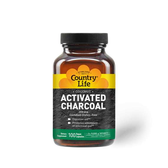 Buy Country Life 260mg Activated Charcoal 100 Capsules Supplement in [storefront]
