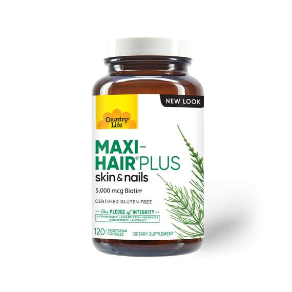 Buy Country Life Maxi Hair Plus Biotin 120 Capsules Supplement in [storefront]