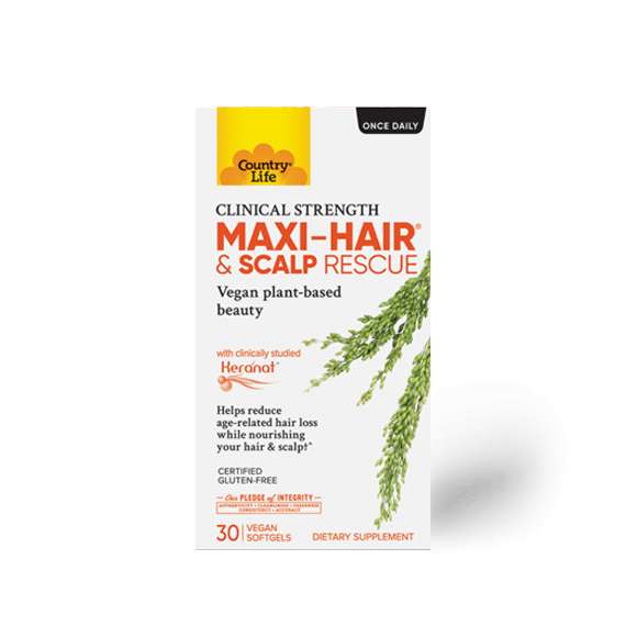 Buy Country Life Maxi Hair and Scalp Rescue 30Softgels Supplement in [storefront]