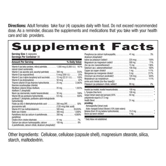 Buy Country Life Max For Women Iron Free 120Capsules Supplement in [storefront]