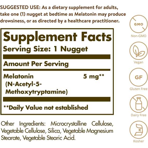 Buy Solgar 5mg Melatonin 60 Nuggets in [storefront]