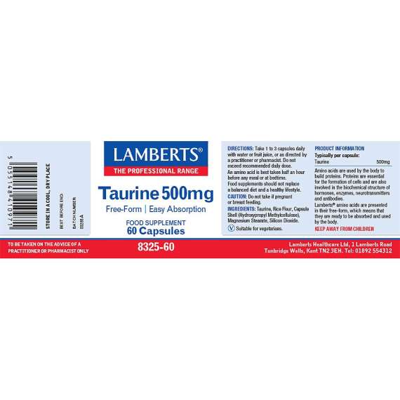 Buy Lamberts 500mg Taurine 60 Capsules Supplement in Kenya