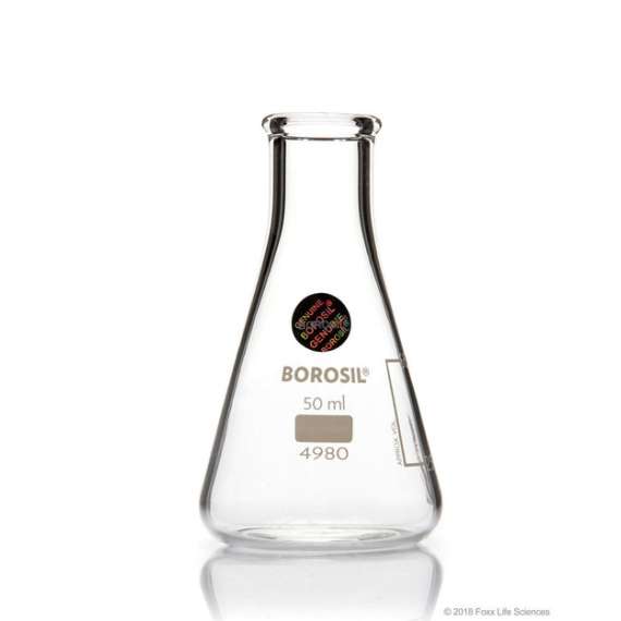 Buy Borosil 50ml Glass Conical Flask in [storefront]
