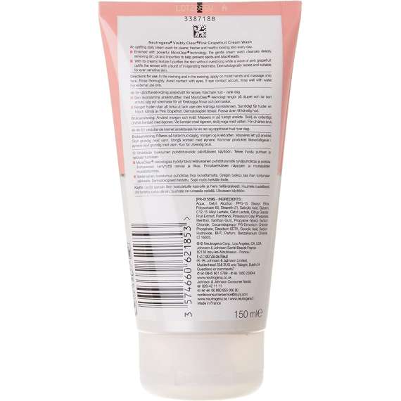 Buy Neutrogena 150ml Visibly Clear Pink Grapefruit Cream Wash in [storefront]