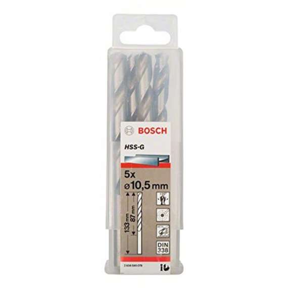 Buy Bosch 2608595078 HSS-G, DIN 338 10,5 x 87 x 133 mm (5pcs) Metal Drill Bits in [storefront]