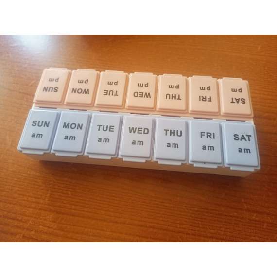 Buy Generic Two Compartment 7 Day Morning Evening Pill Box in [storefront]