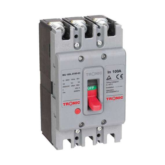 Buy Tronic MG 100L-0100-03 100Amps 3 Pole MG Range MCCB in [storefront]