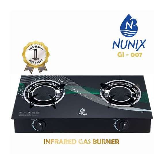 Buy Nunix GI-007 Two Burner Glass Top Infrared Gas Stove in [storefront]