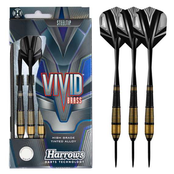 Buy Harrows Vivid Black Brass Steel Tip Darts in [storefront]