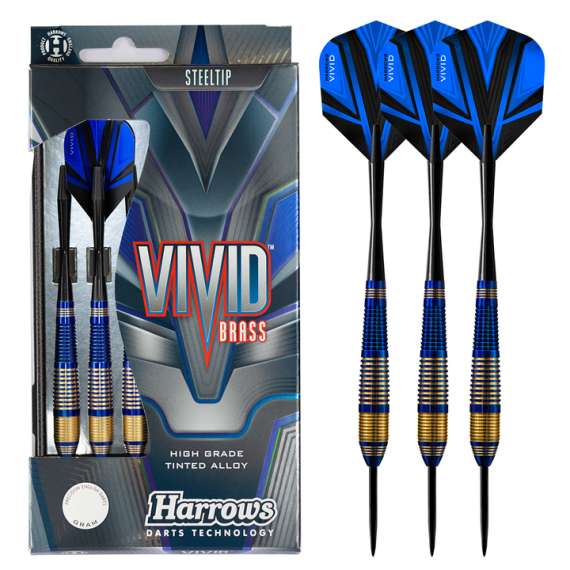 Buy Harrows Vivid Blue Brass Steel Tip Darts in [storefront]