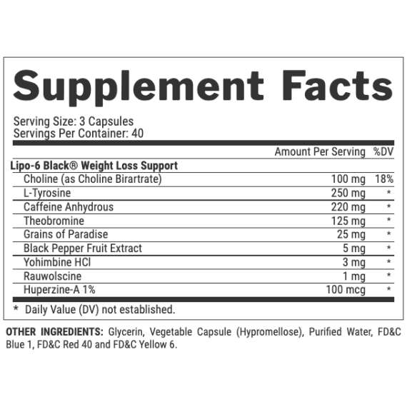 Buy Nutrex Lipo6 Black Extreme Potency 120 Capsules in [storefront]