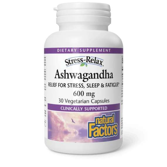 Buy Natural Factors 600mg Ashwagandha 60 Vegetarian Capsules in [storefront]