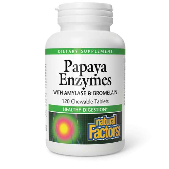 Buy Natural Factors Papaya Enzyme 120 Chewable Tablets in [storefront]