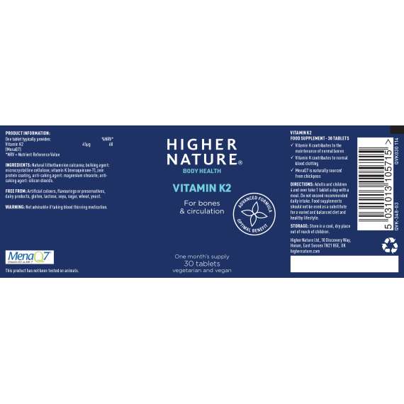 Buy Higher Nature Vitamin K2 30 Tablets Supplement in Kenya