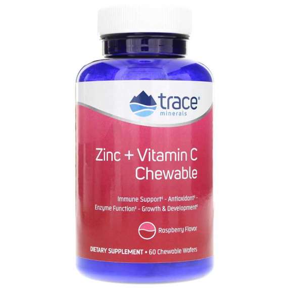 Buy Trace Minerals Zinc and Vitamin C 60 Chewable Raspberry Wafers in [storefront]