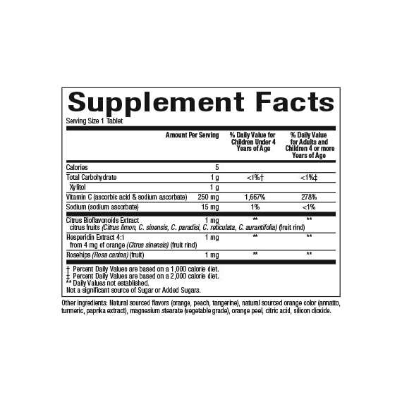 Buy Natural Factors Big Friends Vitamin C 250mg 90 Chewable Tablets in [storefront]