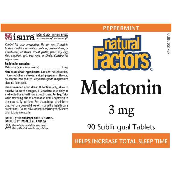 Buy Natural Factors 3mg Melatonin 90 Sublingual Tablets in [storefront]