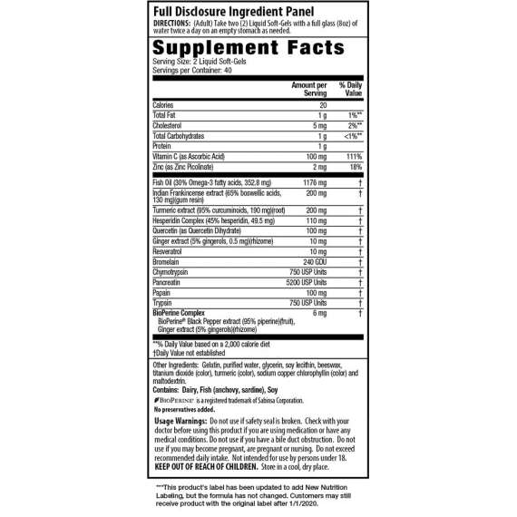 Buy Irwin Naturals Infamma-Less 80 Liquid Softgels Supplement in [storefront]
