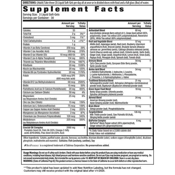 Buy Irwin Naturals Men's Living Green Liquid-Gel Multi 90 Liquid Sotfgels in [storefront]