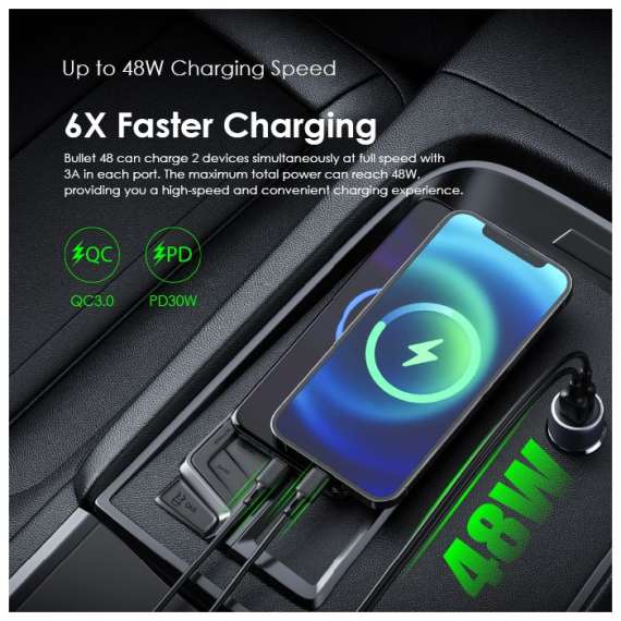 Buy Oraimo Bullet 48 48W Fast Charging Car Charger in [storefront]