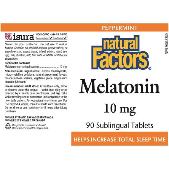 Buy Natural Factors 10mg Melatonin 90 Sublingual Tablets in [storefront]