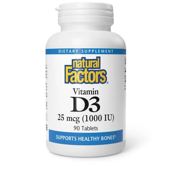 Buy Natural Factors 1000IU 90 Vitamin D3 Tablets in [storefront]