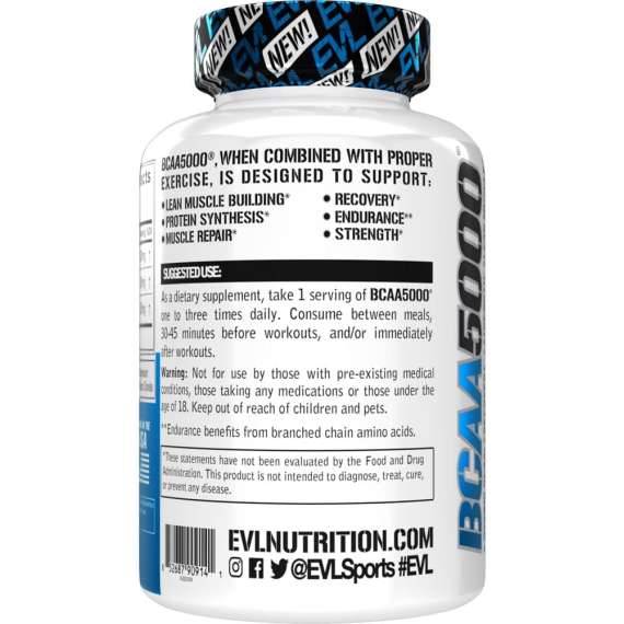 Buy Evolution Nutrition 240 Capsules BCAA 5000 Supplement in [storefront]