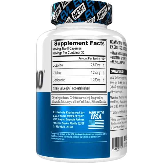 Buy Evolution Nutrition 240 Capsules BCAA 5000 Supplement in [storefront]