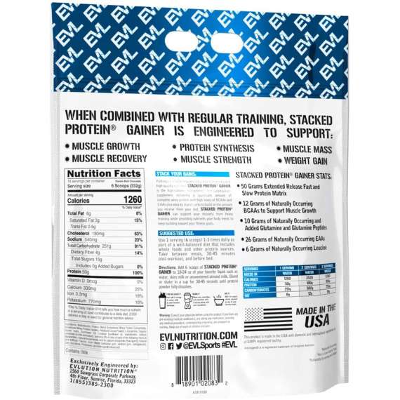 Buy Evolution Nutrition 12lb Stacked Protein Gainer in [storefront]