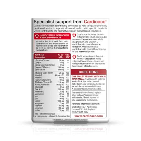 Buy Vitabiotics Cardioace 30 Tablets in [storefront]