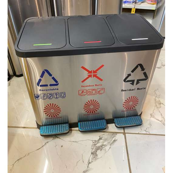 Buy Sunpower 27Litre Three Compartment Classified Dustbin in [storefront]