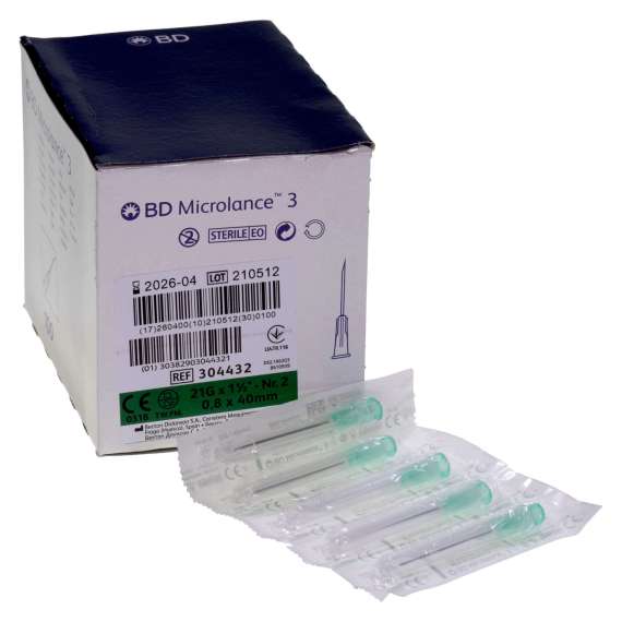 Buy BD Microlance 21G by 40mm 100Pack Thin Wall Needles in [storefront]
