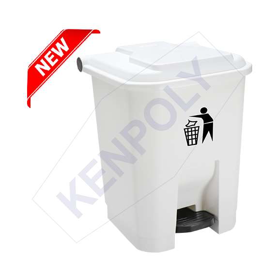 Buy Kenpoly 50Litre Pedal Bin, Product Capacity: 50L, Product Colour: White in [storefront]